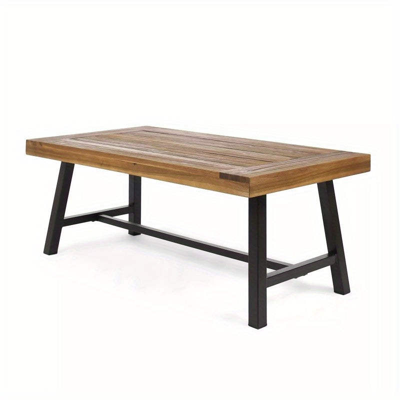 Carlisle Outdoor Acacia Wood Coffee Table By Christopher Sandblast Finish + Rust