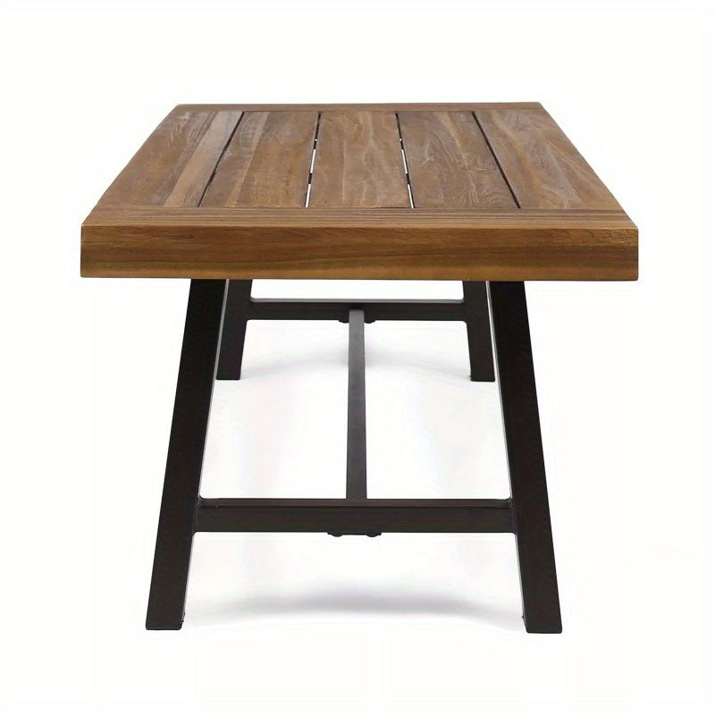 Carlisle Outdoor Acacia Wood Coffee Table By Christopher Sandblast Finish + Rust