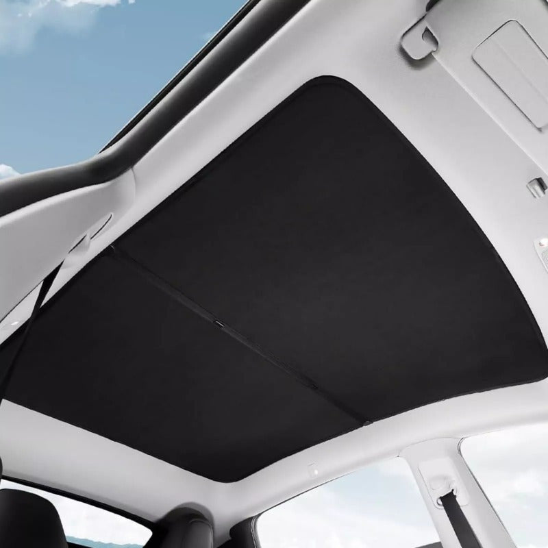 Model Y Glass Roof Sunshade with Storage Bag Sunroof Blocking Heat Cover Top Window Sun Protection for Model Y Interior Accessories Black