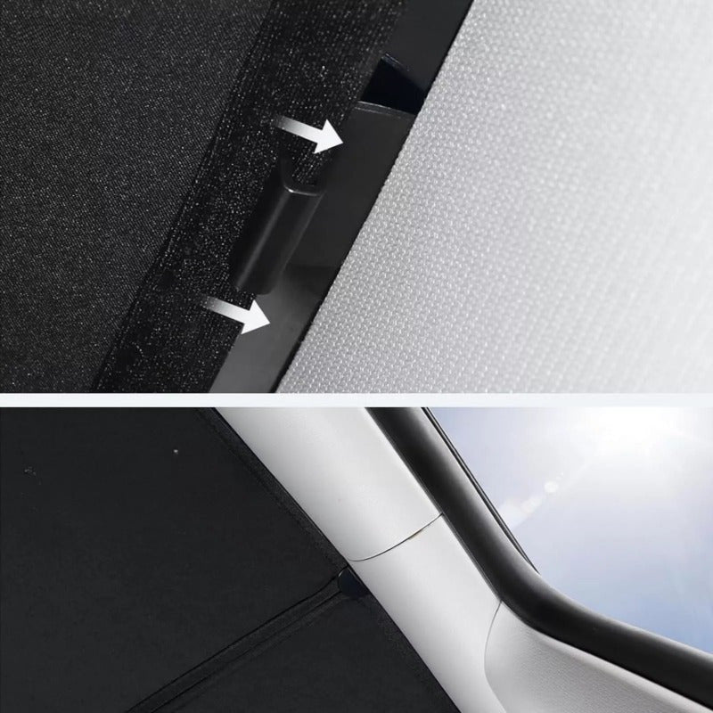 Model Y Glass Roof Sunshade with Storage Bag Sunroof Blocking Heat Cover Top Window Sun Protection for Model Y Interior Accessories Black