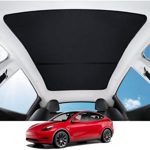 Model Y Glass Roof Sunshade with Storage Bag Sunroof Blocking Heat Cover Top Window Sun Protection for Model Y Interior Accessories Black