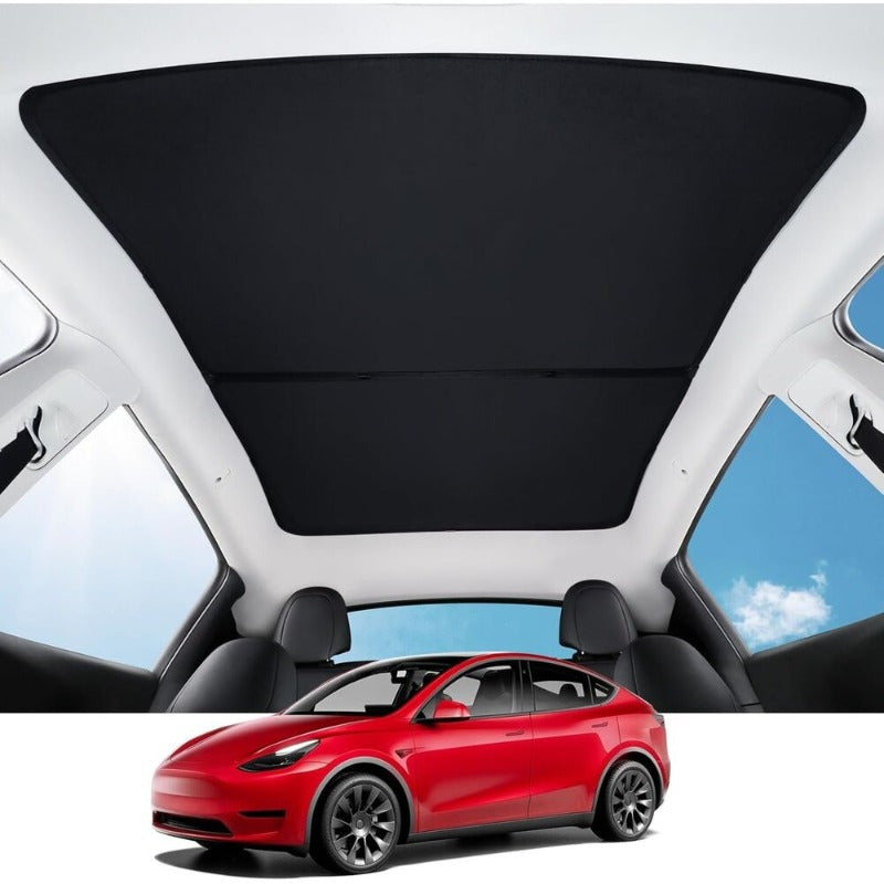 Model Y Glass Roof Sunshade with Storage Bag Sunroof Blocking Heat Cover Top Window Sun Protection for Model Y Interior Accessories Black