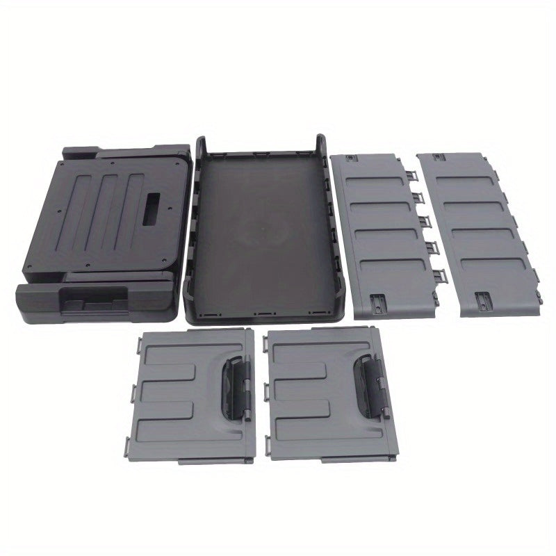 Trunk Organizer with Lid for Car, Seatable Camping Organizer with Bag, Multifunctional Collapsible Camping Storage Box for Outdoor Picnic, Car, Clothes, (Black)