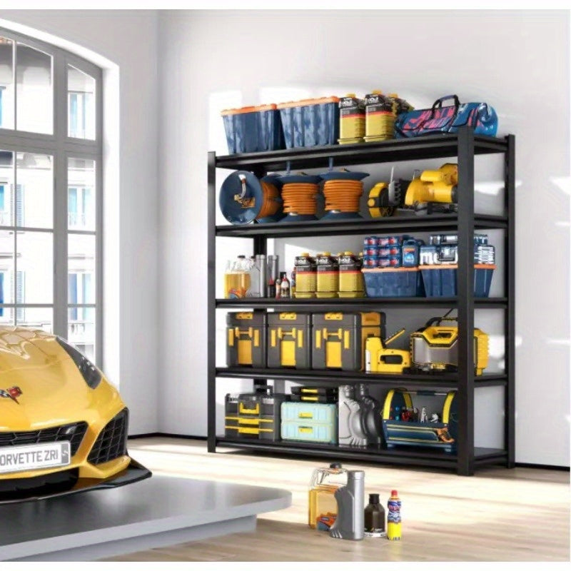 72"H 5 Tier Metal Shelves for Storage Garage Shelving 2000LBS Heavy Duty Storage Shelves Adjustable Garage Shelf Industrial Shelving Unit Storage Utility Rack, 35.4"W*15.7"D*72"H, Black