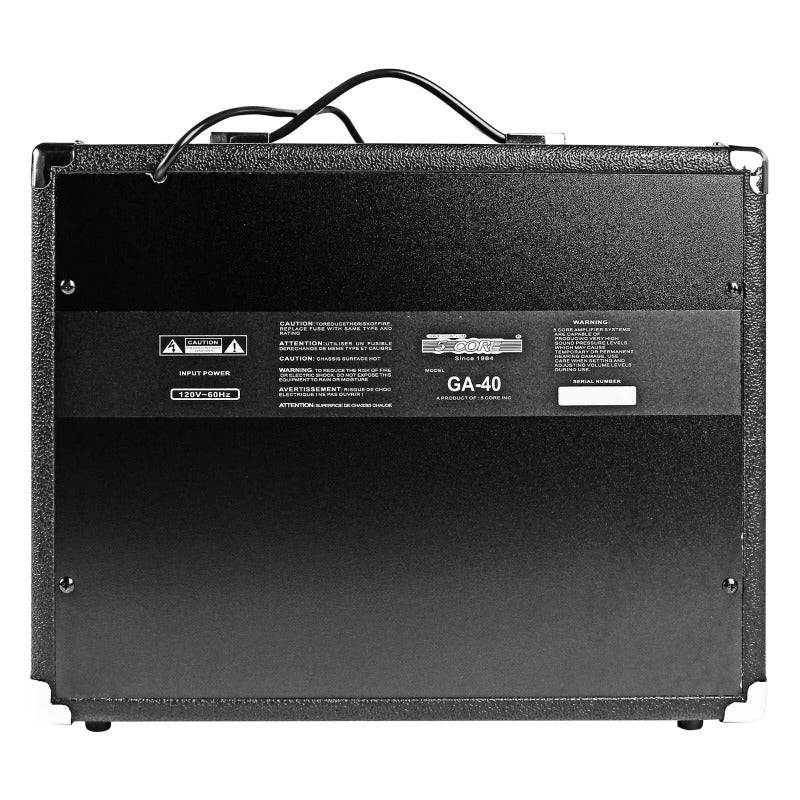 5 Core Guitar Amp 40W Amplifier For Electric Bass Acoustic Practice Amp Small Portable Mini Amplificador Para Bajo with Built in Effects - GA 40 BLK
