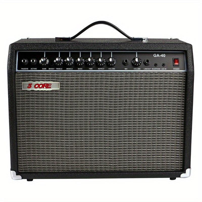 Black Guitar Amp 40W Amplifier For Electric Bass Acoustic Practice Amp Small Portable Mini Amplificador Para Bajo with Built in Effects - GA 40
