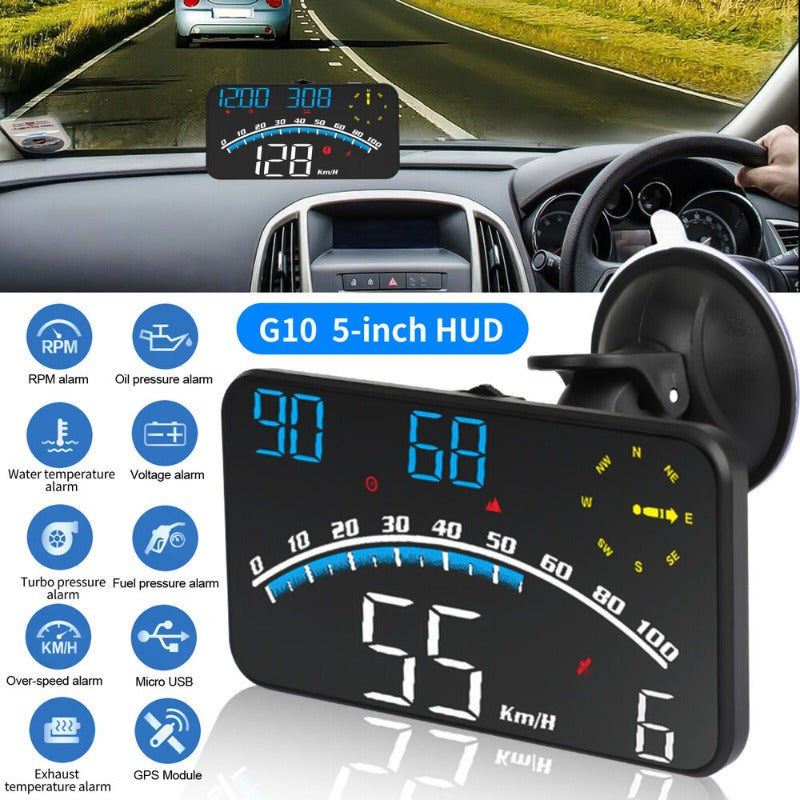Universal Digital Speedometer GPS Car HUD Head Up Display MPH Overspeed Alarm 5