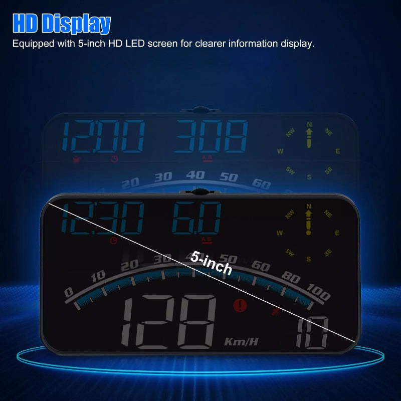 Universal Digital Speedometer GPS Car HUD Head Up Display MPH Overspeed Alarm 5