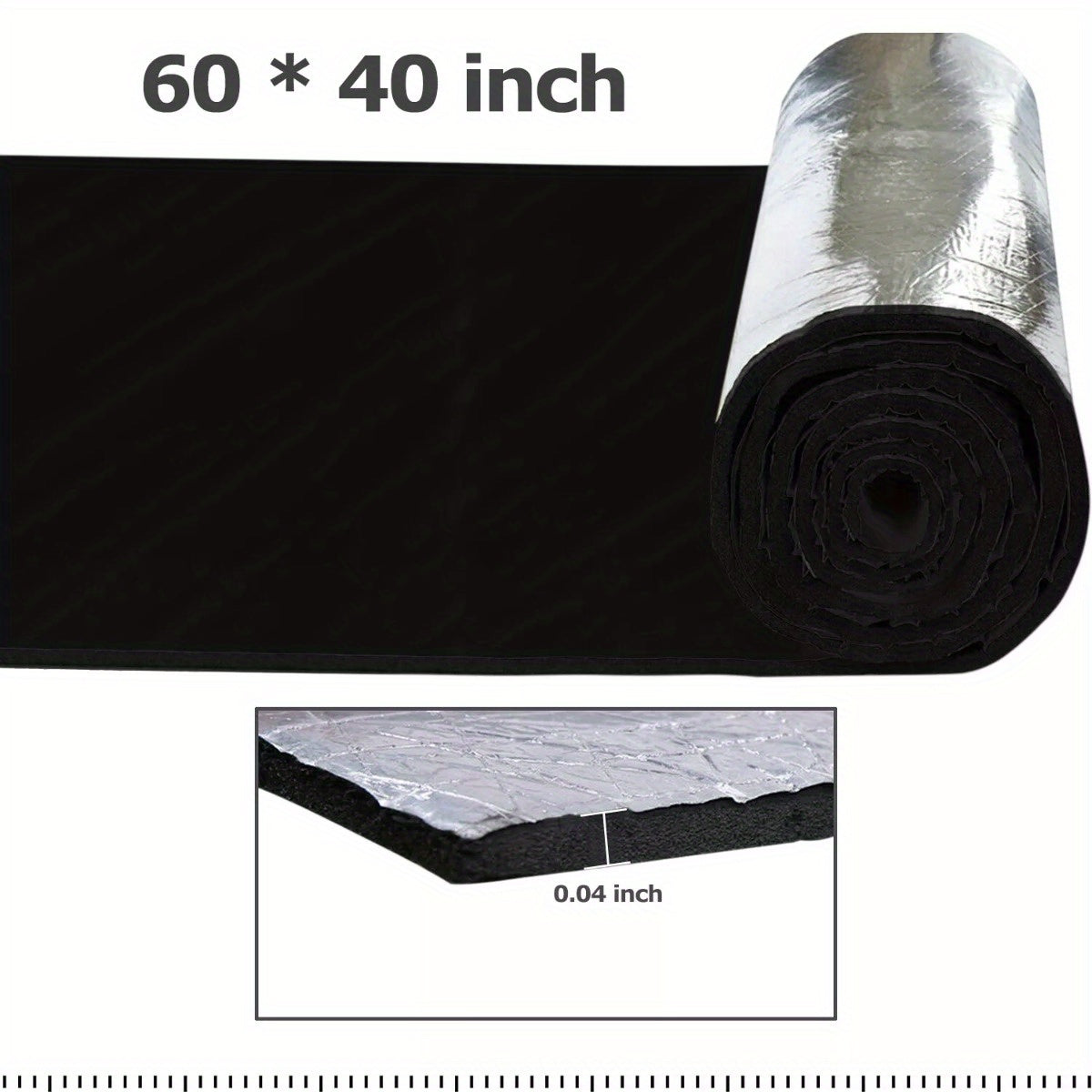 60"x40" Firewall Sound Deadener Mat - 394mil Car Heat Shield Insulation for Noise Reduction