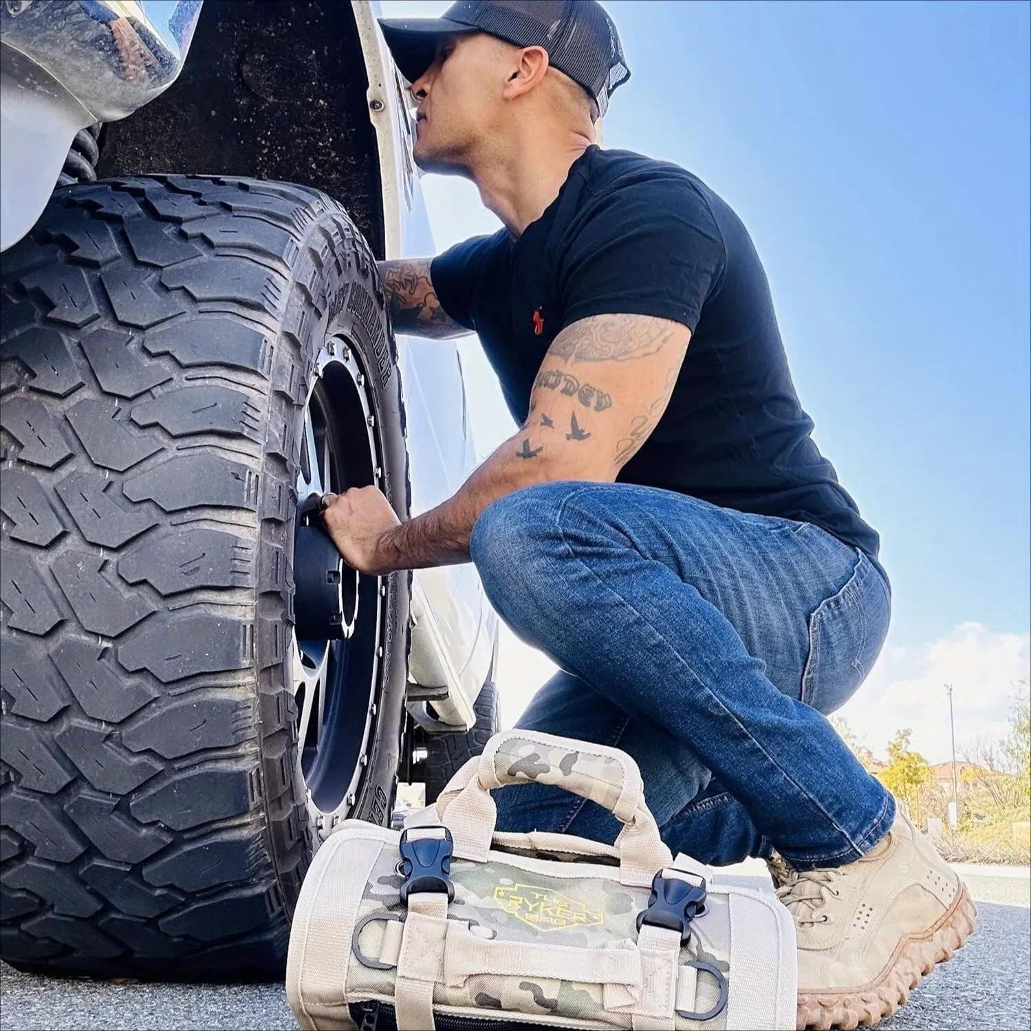 Heavy-Duty Rolled Up Tool Storage Bag for Men & Women - Toolbox Organizer for Electricians & Mechanics | Perfect Father's Day Gift