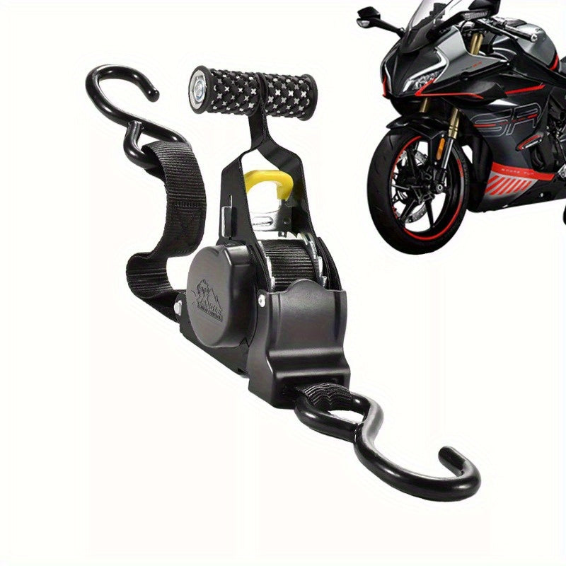 2pcs Retractable Ratchet Straps - Luggage Tie Down Straps | Auto Retracting Ratchet Straps | Retractable Ratcheting Tie Down Strap | Cargo Ratchet Straps for Boats