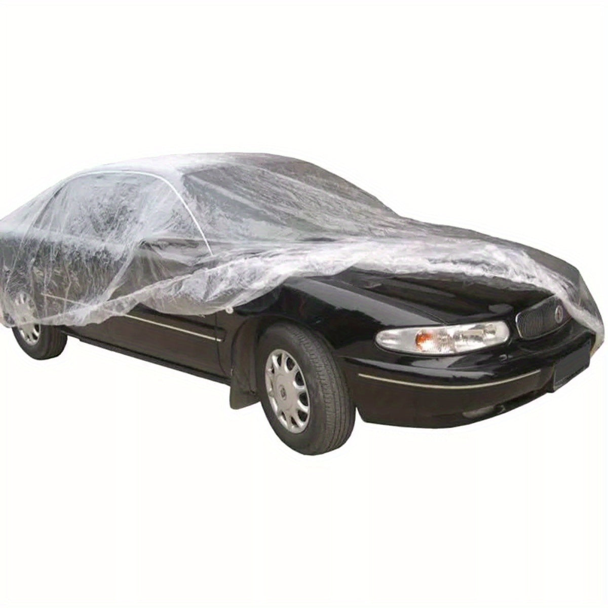 5 Pack Clear Plastic Disposable Car Covers, Universal Rain, Dust, and Garage Protection