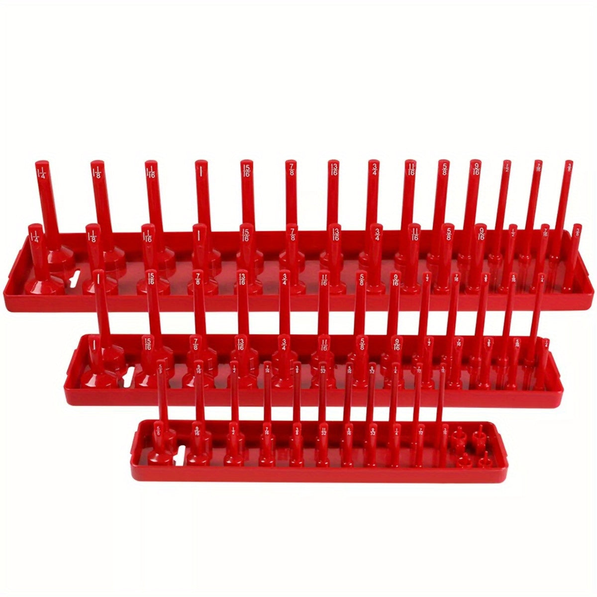 6Pcs Socket Organizer Tray Set, Holds 90 Metric and 76 SAE Sockets, 1/4", 3/8", 1/2" Drive