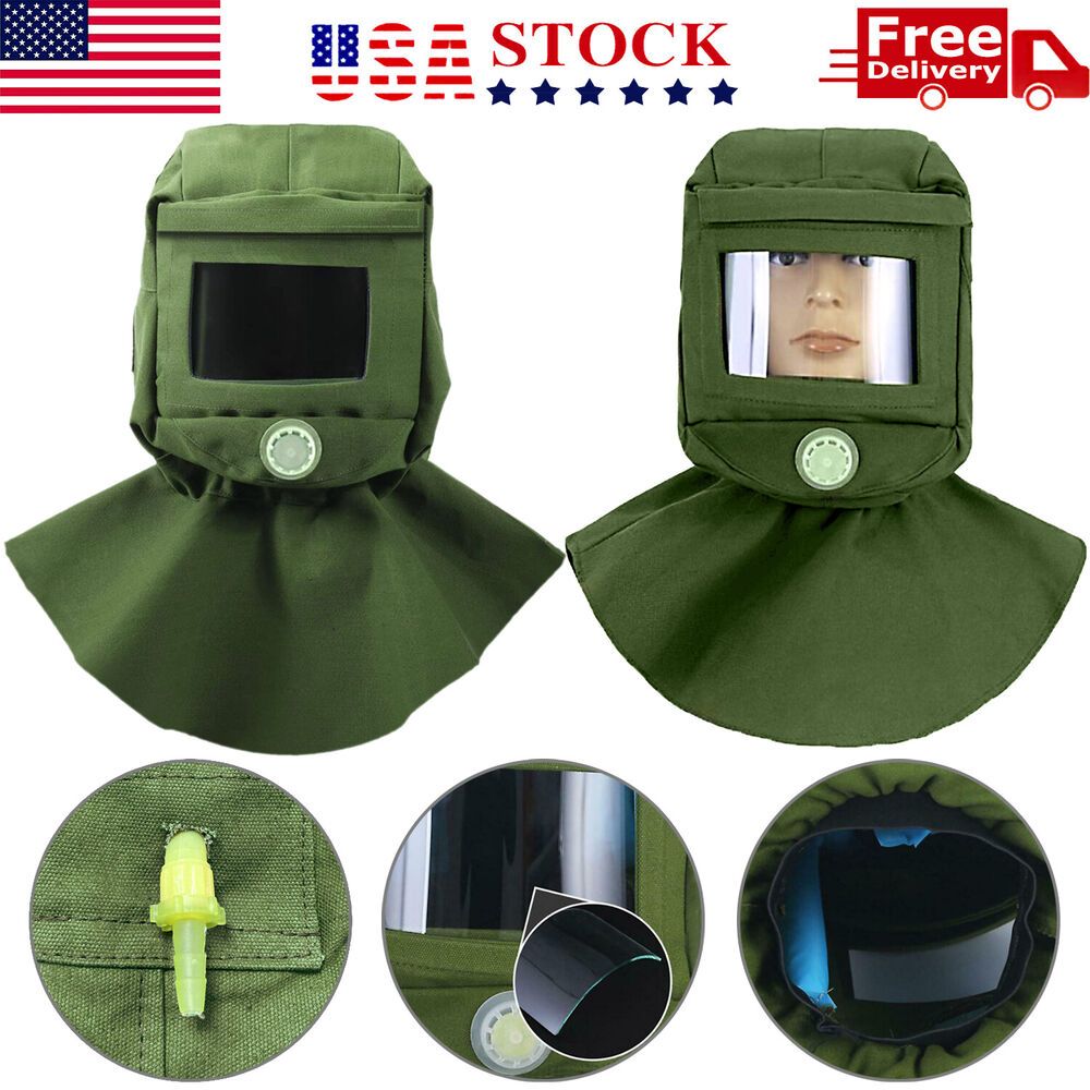 Industrial Face Shield Sand Blasting Hood with Vent Design - Protects Against Mild Blasting Dust