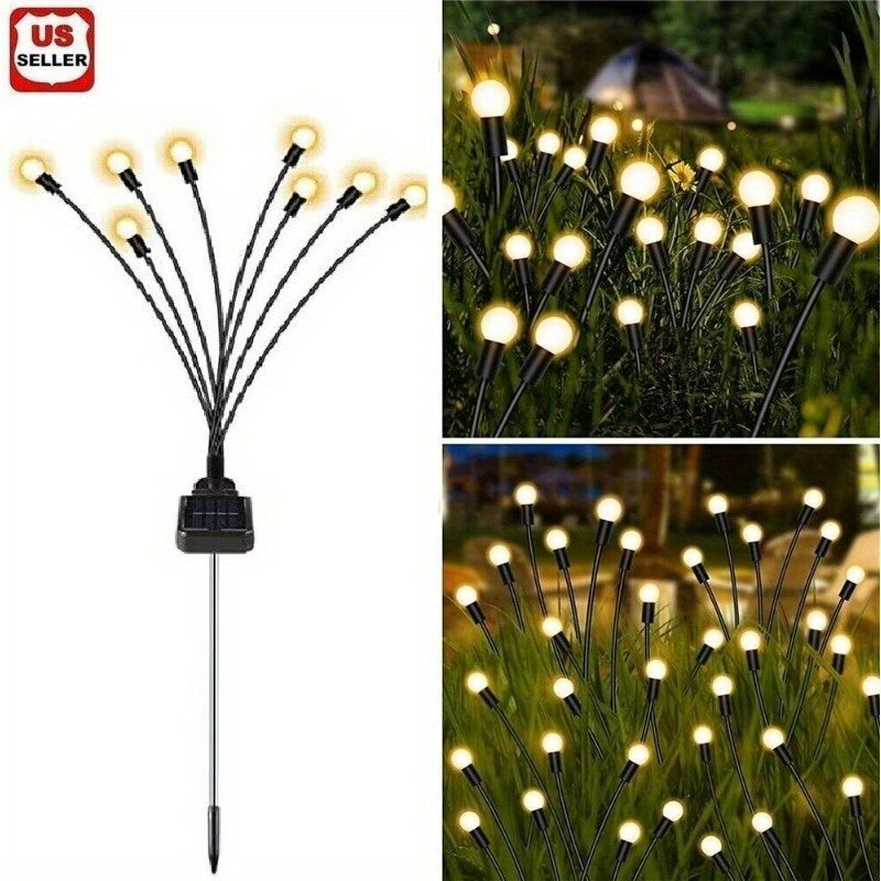 32 LED Solar Firefly Lights - Waterproof Swaying Garden Lamps | Outdoor Landscape Decor (Set of 4)