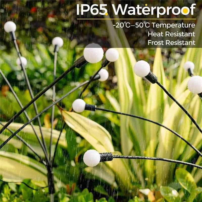32 LED Solar Firefly Lights - Waterproof Swaying Garden Lamps | Outdoor Landscape Decor (Set of 4)