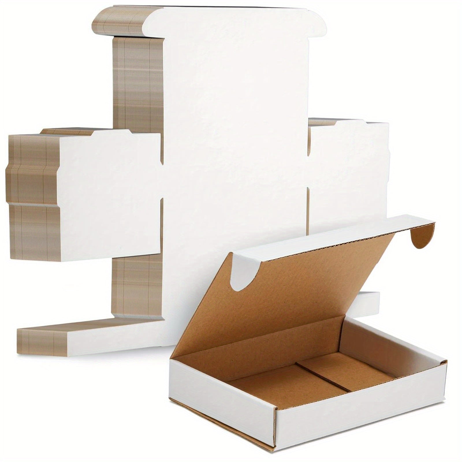 50 Pack White Corrugated Shipping Mailer Small Packaging Packing Boxes 6x4x1Inches