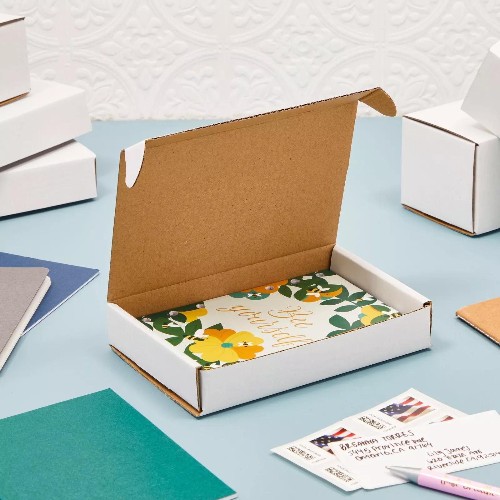 50 Pack White Corrugated Shipping Mailer Small Packaging Packing Boxes 6x4x1Inches