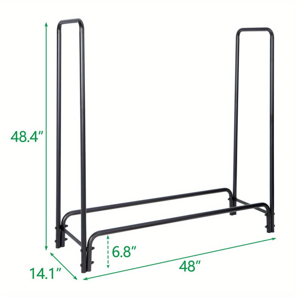 4 Feet Firewood Log Rack - Wood Storage Holder for Fireplace, Stove, Fire Pit