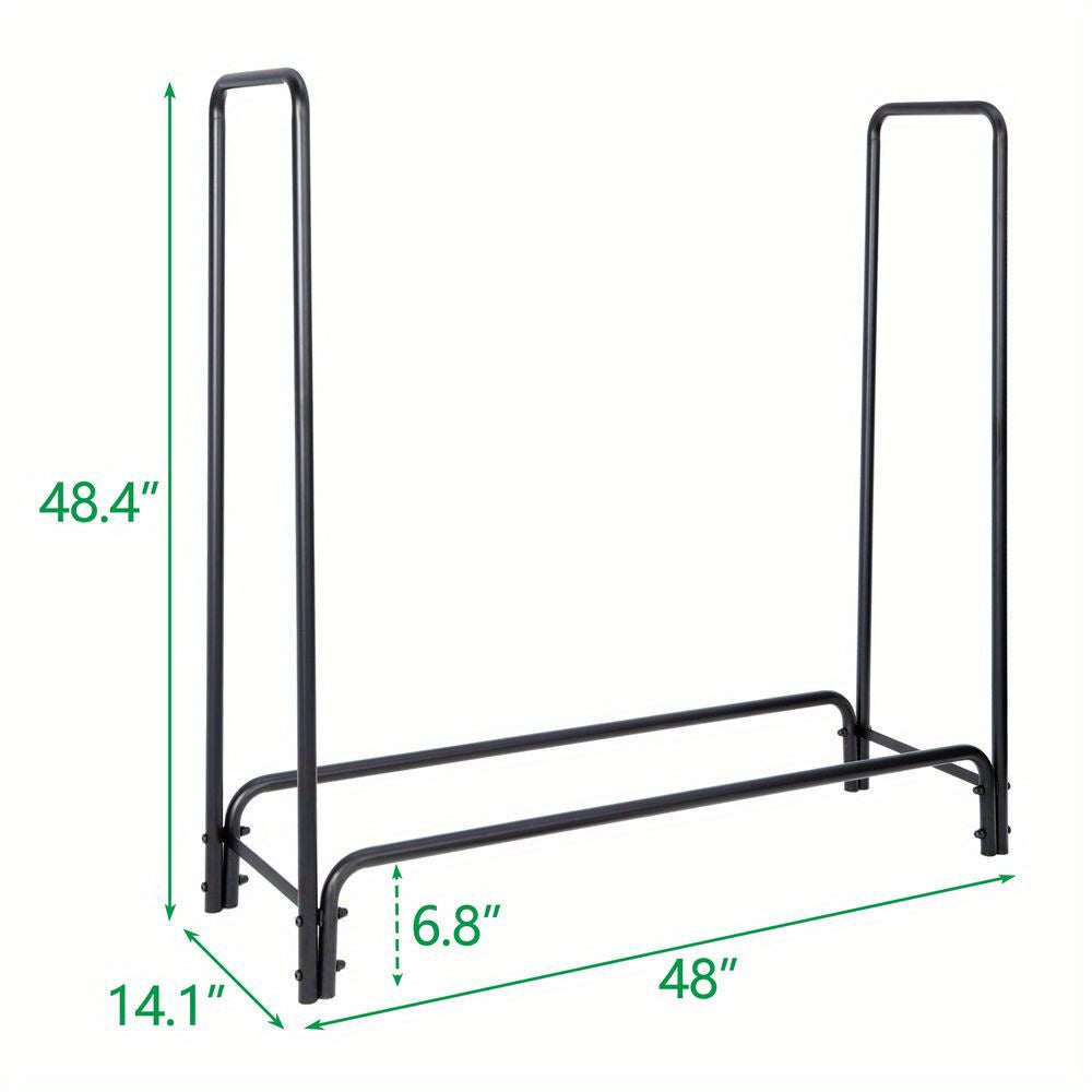 4 Feet Firewood Log Rack - Wood Storage Holder for Fireplace, Stove, Fire Pit