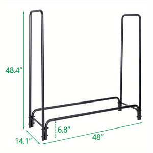 4 Feet Firewood Log Rack - Wood Storage Holder for Fireplace, Stove, Fire Pit