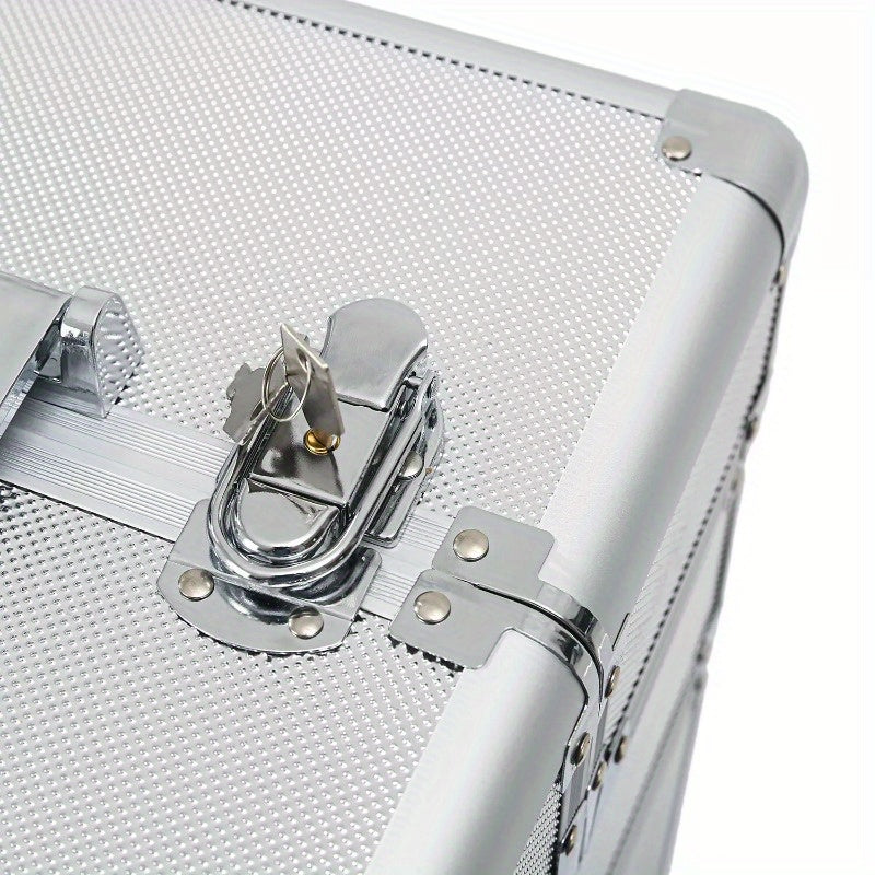 Pro 4in1 Aluminum Rolling Makeup Case Cosmetic Box Trolley Large Storage Space