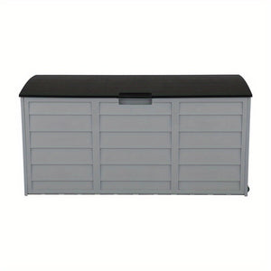 Garden Storage Box 75 gal Black Outdoor Tool Case Cushion Organizer with Wheels