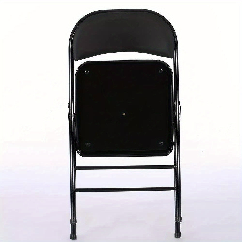 6-Pack Black Padded Fabric Seat and Back Portable Stacking Folding Chairs New