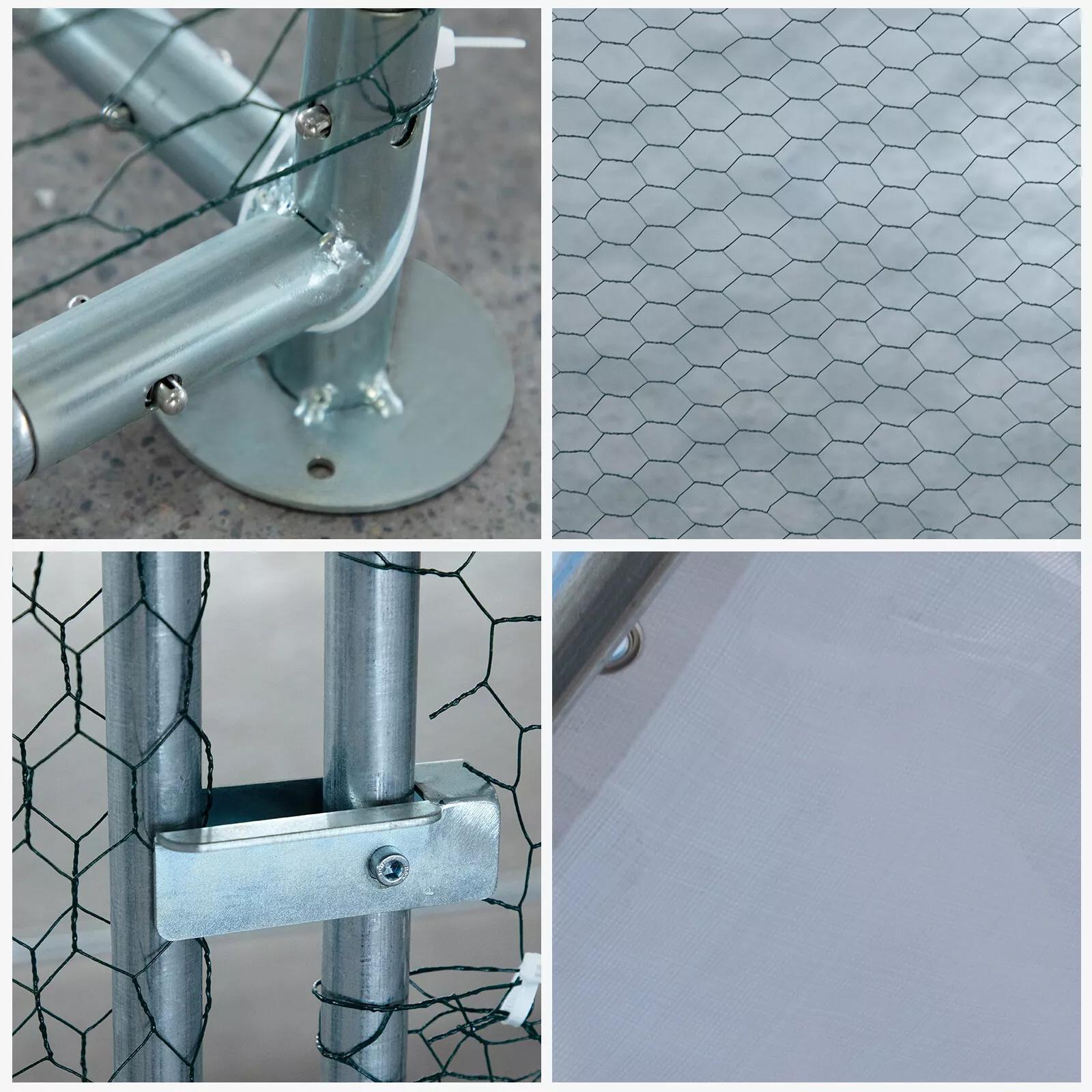 6.5 x 10 ft Metal Chicken Coop Outdoor Large Metal Walk-in Hen House with Cover