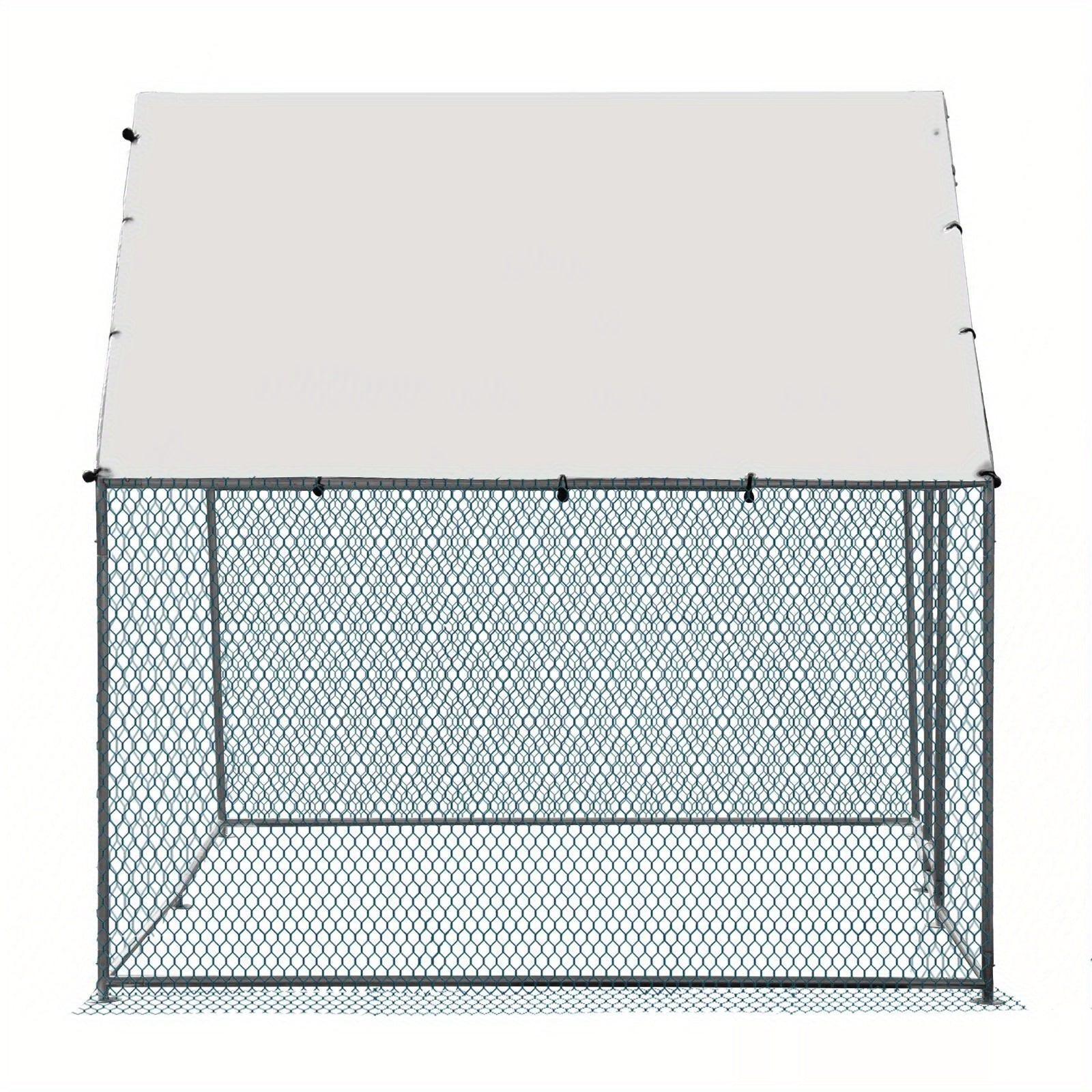 6.5 x 10 ft Metal Chicken Coop Outdoor Large Metal Walk-in Hen House with Cover