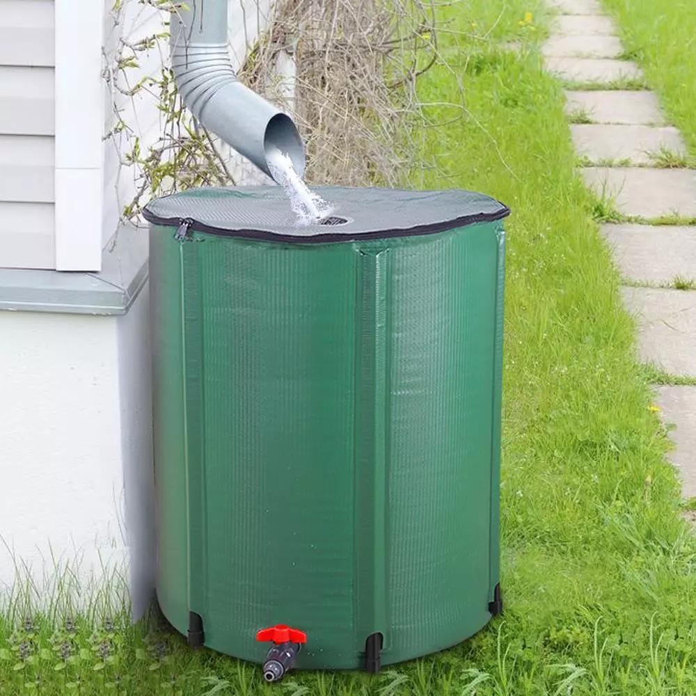50 Gallon Rain Barrel Folding Portable Water Collection Tank Storage Outdoor