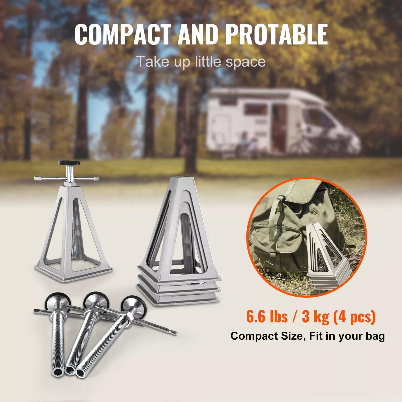 RV Stack Jacks Trailer Stabilizer 4 Pack - Travel Camper Leveling Support