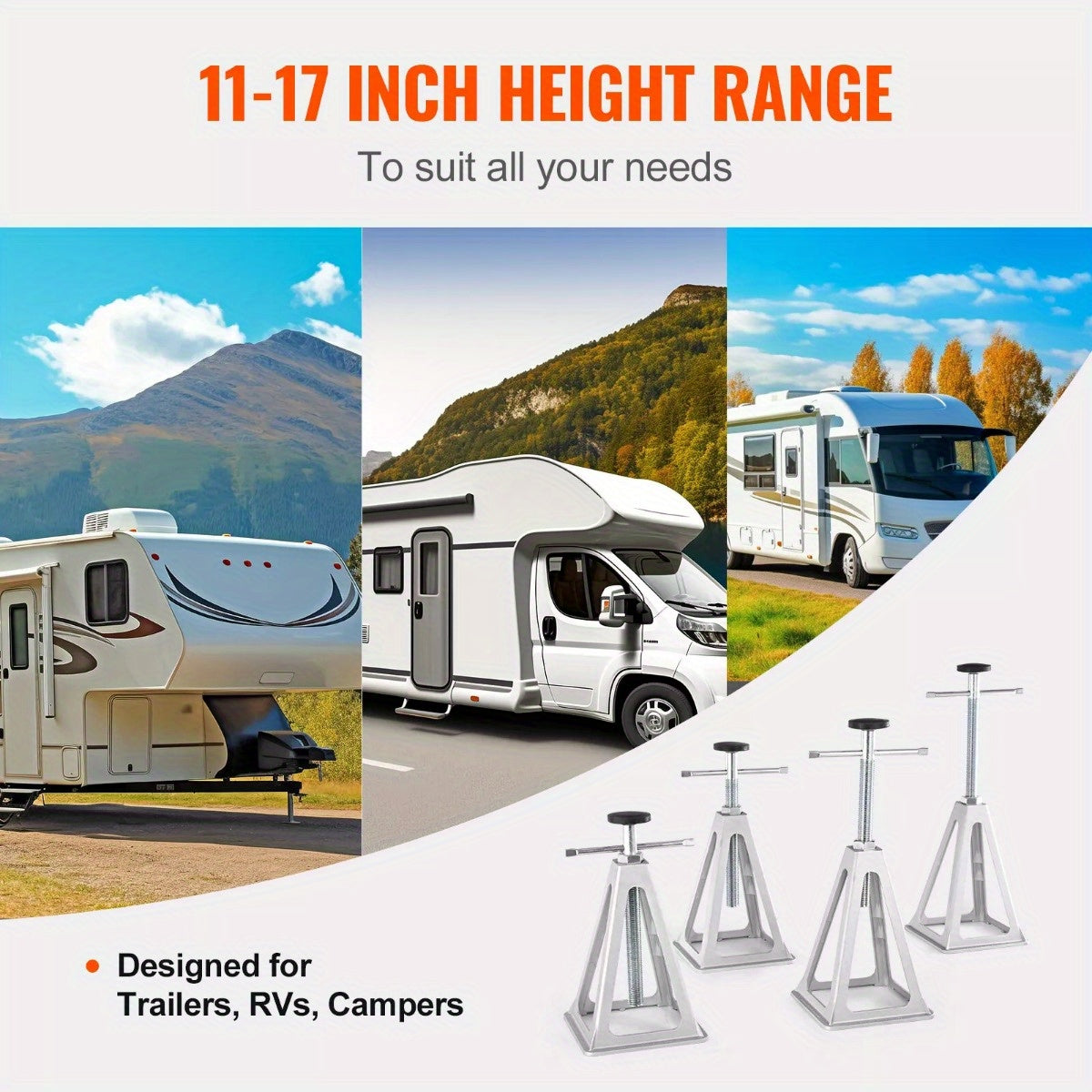 RV Stack Jacks Trailer Stabilizer 4 Pack - Travel Camper Leveling Support