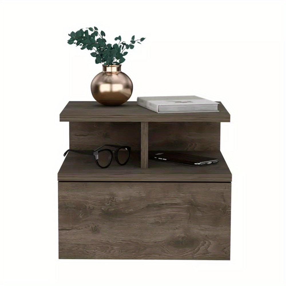 Nightstand Floating Flopini, Bedroom, Dark Walnut