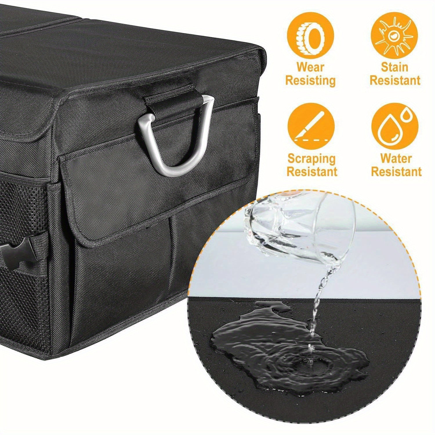 60L Trunk Cargo Organizer Folding Caddy Storage Collapse Bag Bin - Car Truck SUV