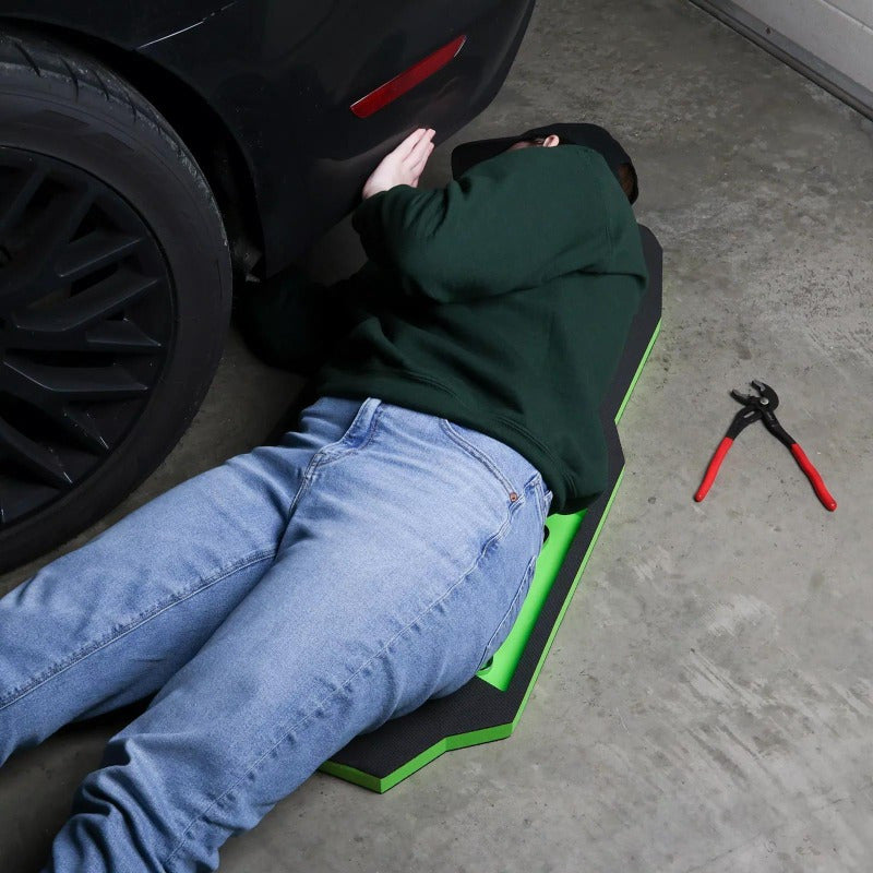 Car Creeper Foam Pad - 41in Sliding Mechanic Ground Mat with Tool Slots