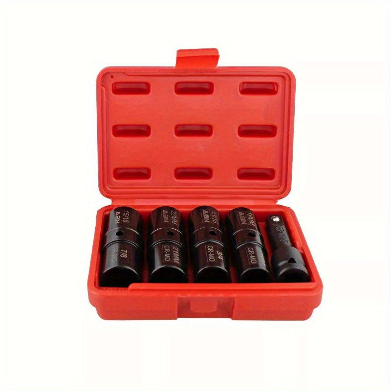 Double Side Lug Nut Socket Set, 5Pc - 1/2-Inch Drive Flip Impact Sockets