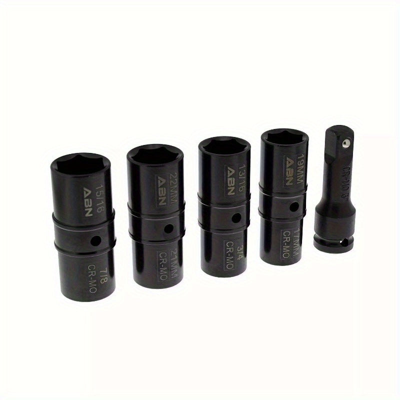 Double Side Lug Nut Socket Set, 5Pc - 1/2-Inch Drive Flip Impact Sockets