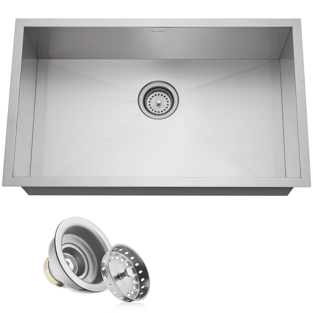 30"x18"x9" Stainless Steel Single Bowl Undermount Kitchen Sink Basin - Durable & Spacious