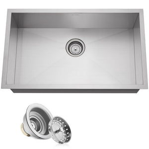 30"x18"x9" Stainless Steel Single Bowl Undermount Kitchen Sink Basin - Durable & Spacious