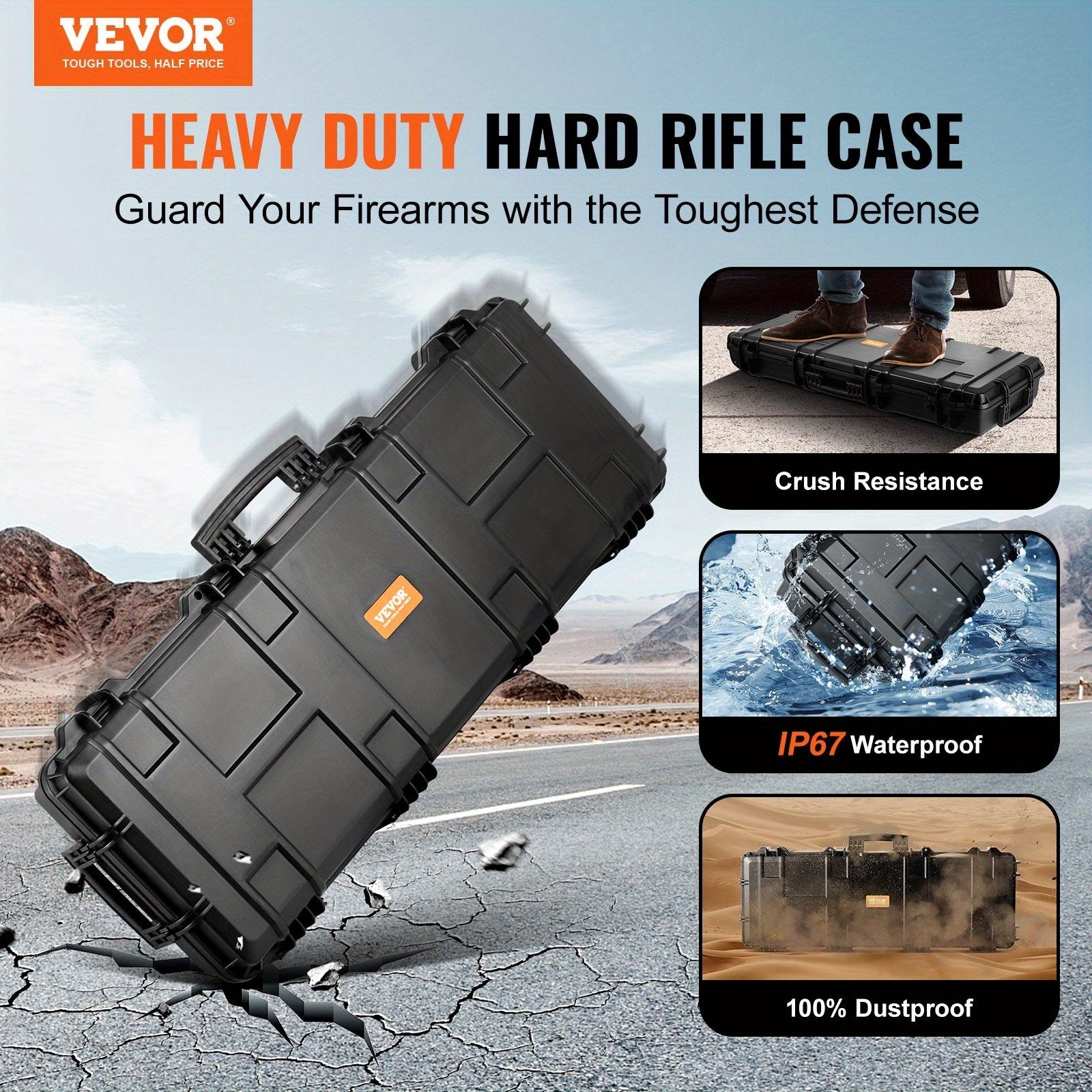 42 in Lockable Tactical Hard Case - Waterproof, Crushproof & Foam-Padded Protection!