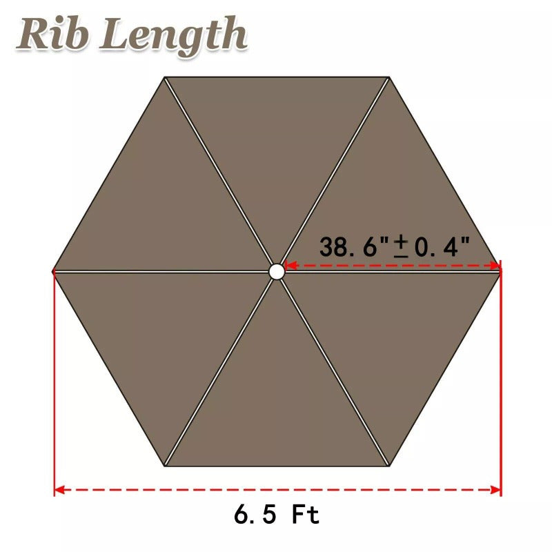 6.5/9/10ft Cantilever Patio Offset Umbrella Replacement Canopy Parasol Top Cover