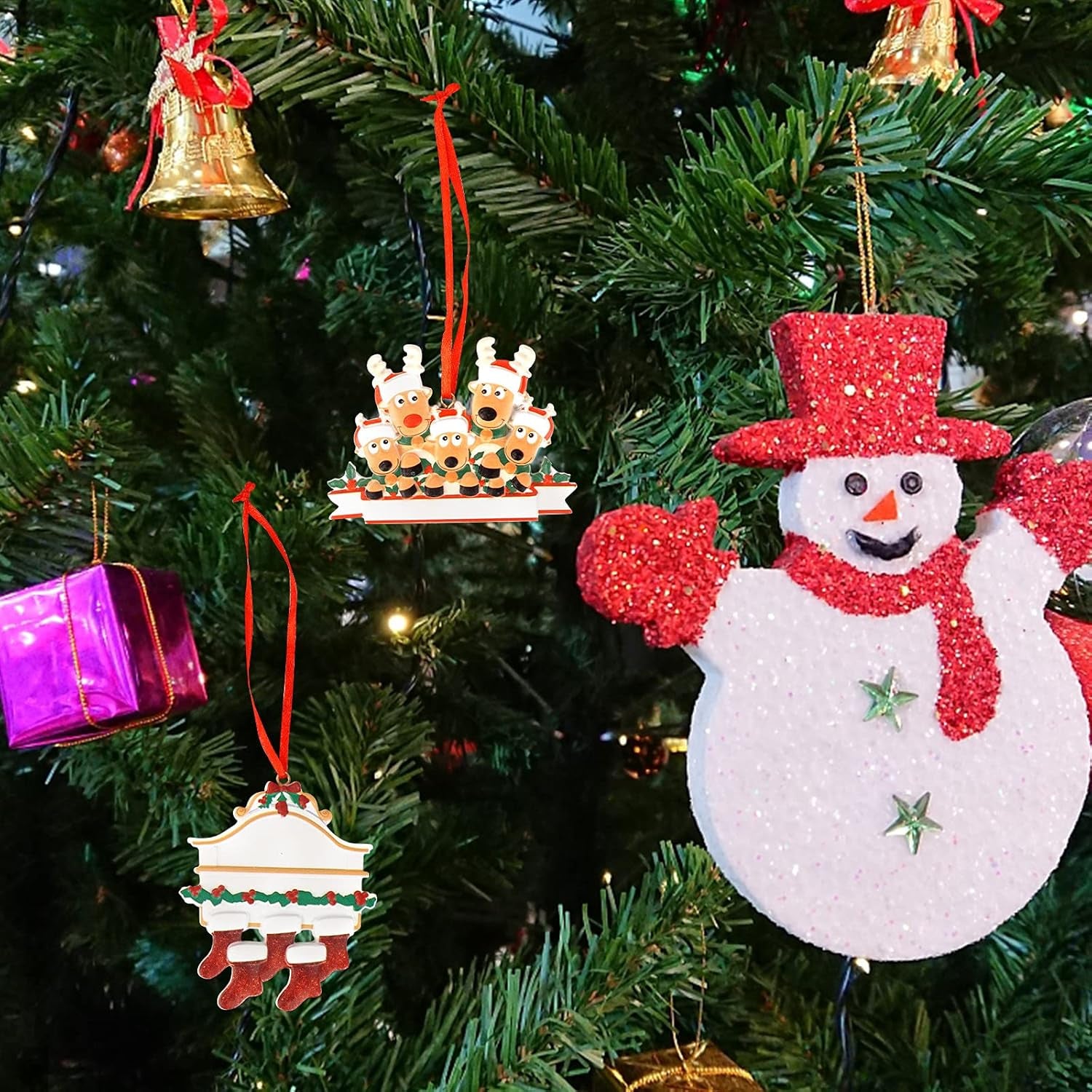 Christmas Ornament Quarantine 2021 Pandemic Christmas Ornaments Stockings & Ornament Reindeer 2 Pcs of Hanging Decorations