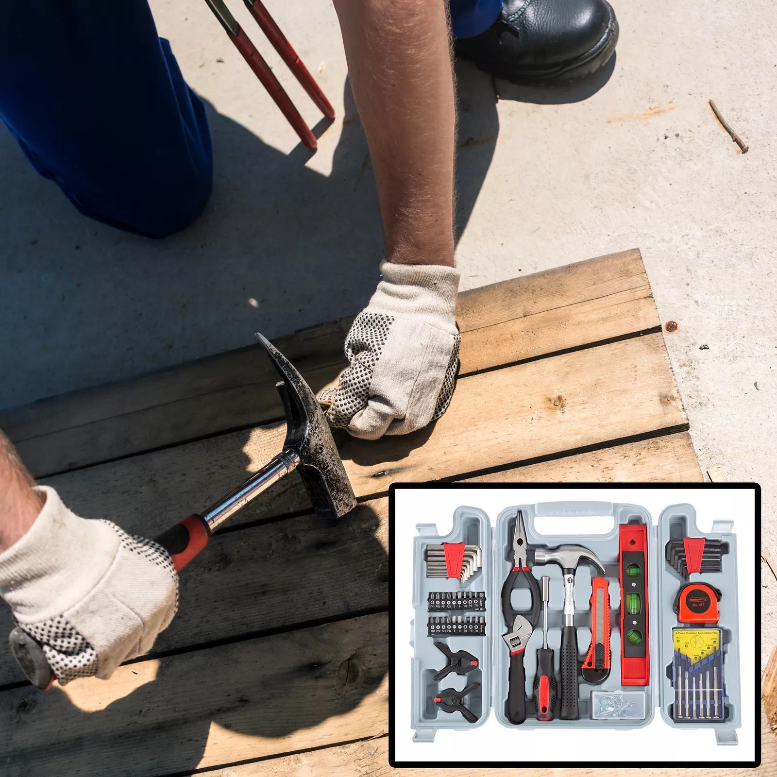 132-Piece Tool Kit with Carrying Case - Essential Hand Tools for Home Use