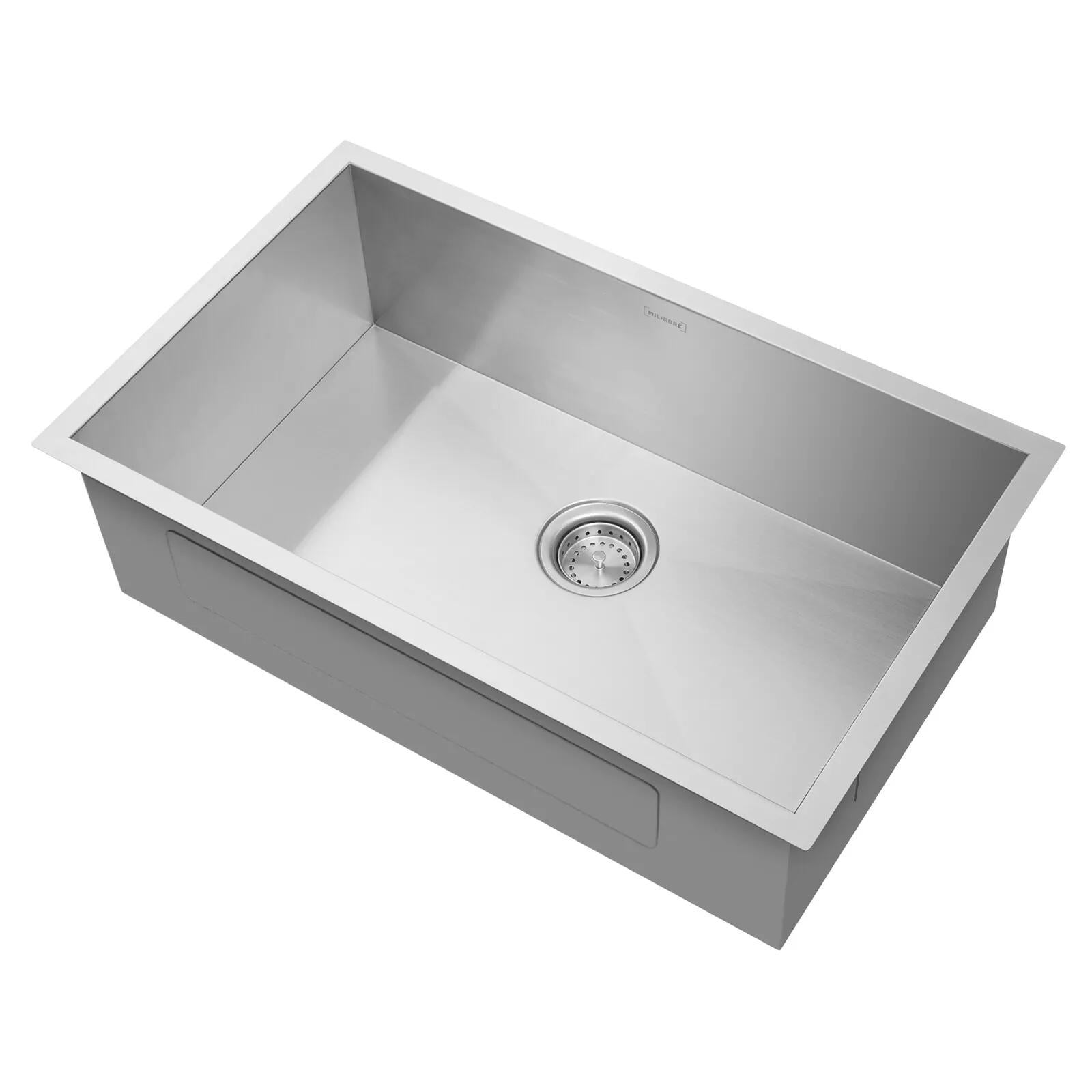 30"x18"x9" Stainless Steel Single Bowl Undermount Kitchen Sink Basin - Durable & Spacious