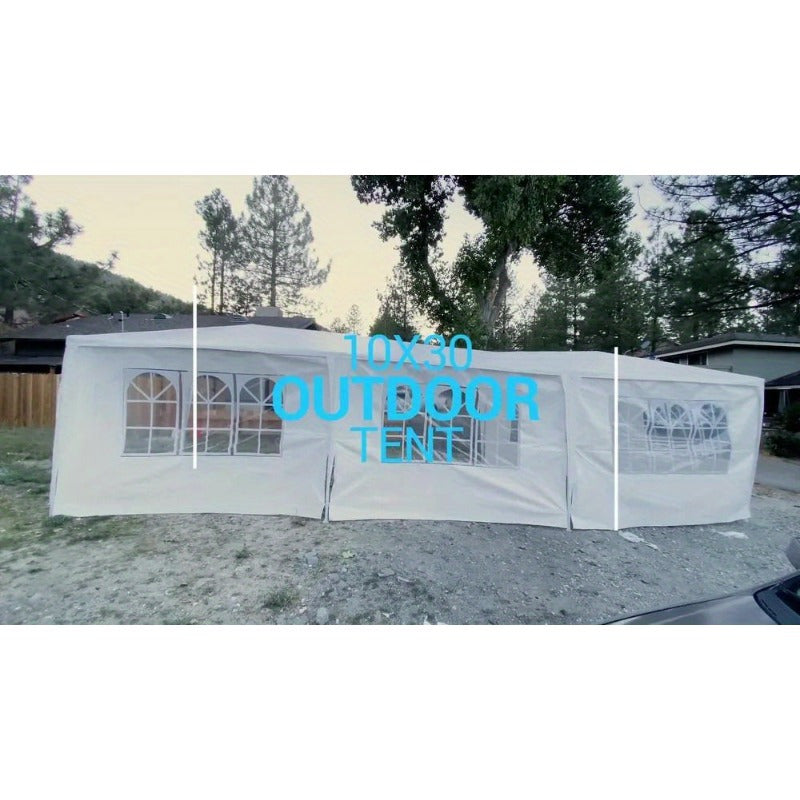 10FT x30FT White Outdoor Gazebo Canopy Wedding Party Tent 8 Removable Walls 8