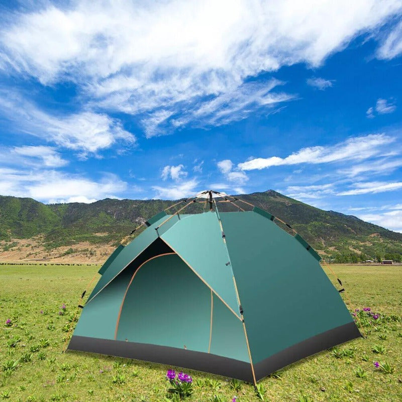 3-4 Person Camping Pop Up Tent Outdoor Hiking Waterproof Canopy Dome Tent Green