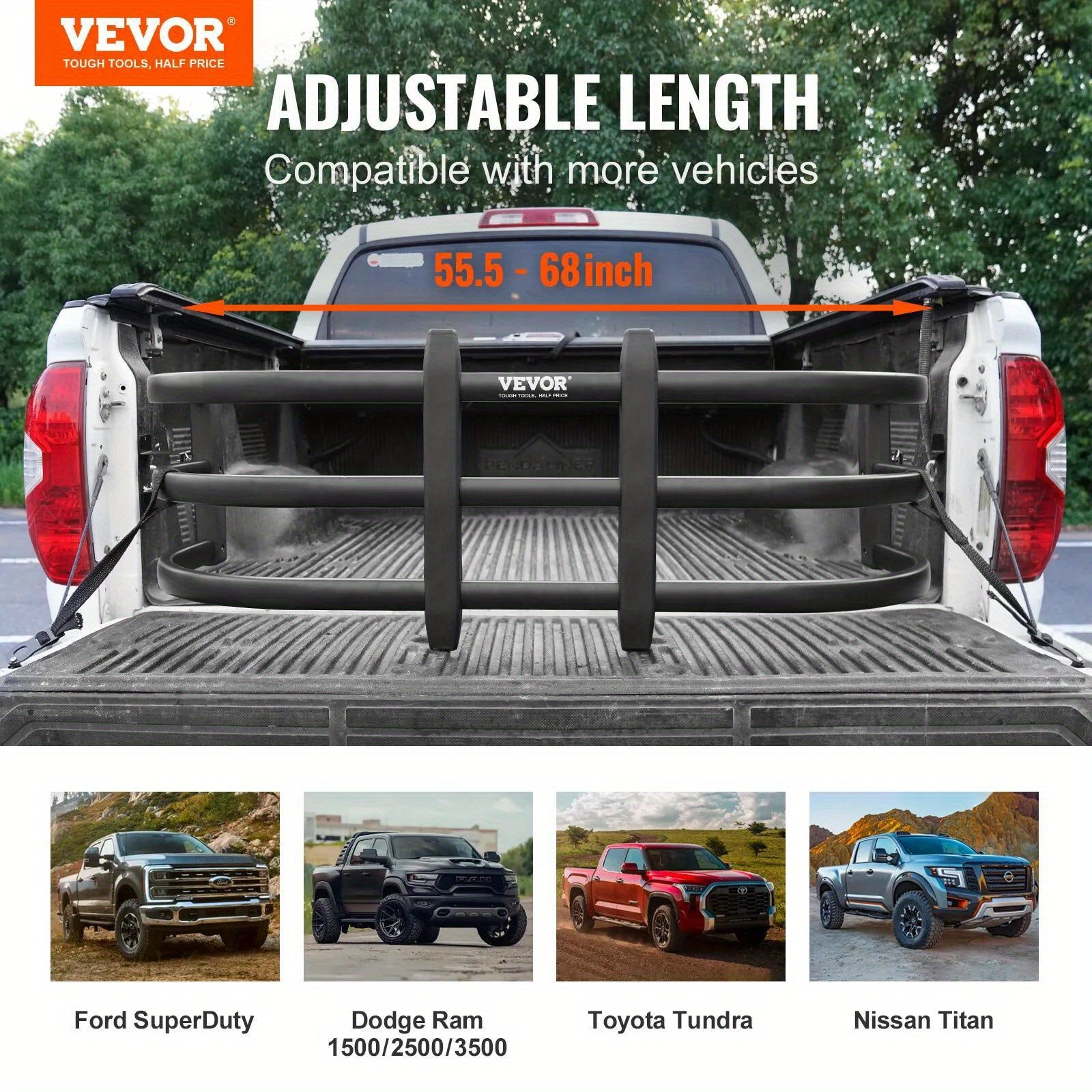 Retractable Truck Bed Extender for Ford F150, Dodge Ram, GMC Tailgate Extension