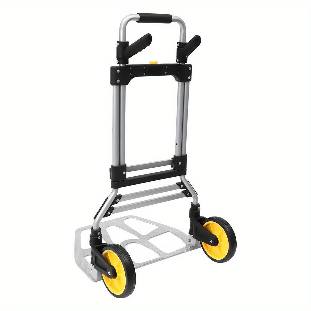 Folding Hand Truck with Telescopic Handle & Foldable Wheels - Heavy Duty Industrial