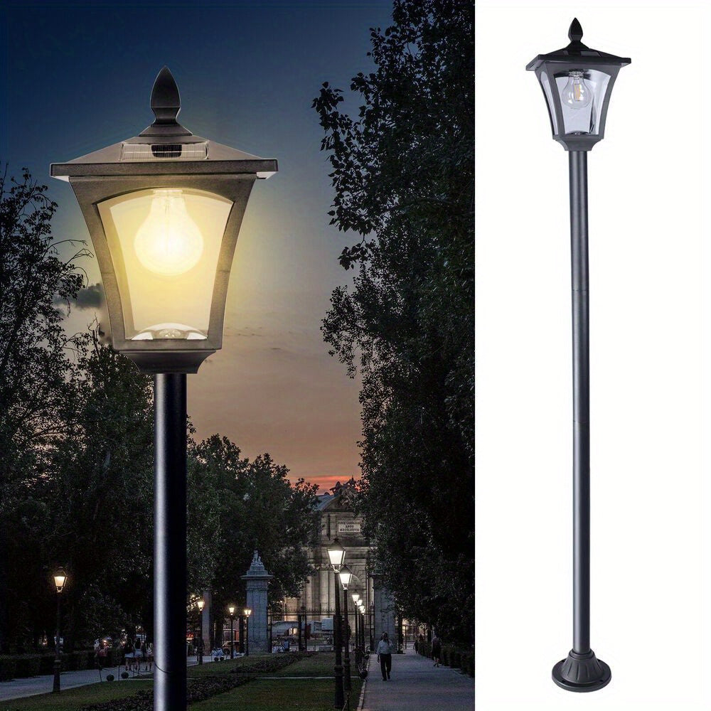 63in Solar Lamp Post Lights Outdoor Vintage Street Lights for Lawn Pathway